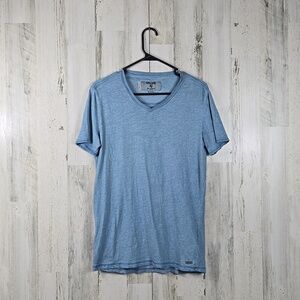 garcia jeans light blue short sleeve thin tshirt mens size medium